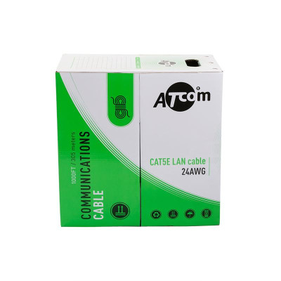 Кабель вита пара Standart UTP 5е ATcom (бух.305м) 4х2х0,50мм CCA Кабель вита пара Standart UTP 5е ATcom (бух.305м) 4х2х0,50мм CCA