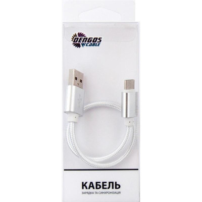 Кабель Dengos USB - USB Type-C (M/M) 0.25 м White (NTK-TC-SHRT-WHITE) Кабель Dengos USB - USB Type-C (M/M) 0.25 м White (NTK-TC-SHRT-WHITE)