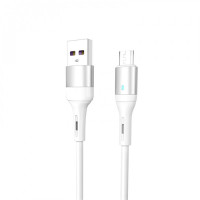 Кабель SkyDolphin S06V LED Smart Power USB - microUSB (M/M) 1 м, White (USB-000558)