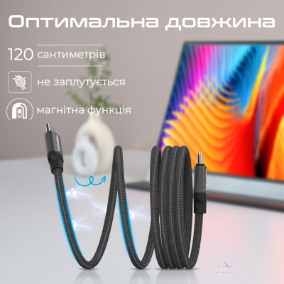 Кабель Promate Springy USB Type-C - USB Type-C (M/M), 3 A, 60 W, 1.2 м, Black Кабель Promate Springy USB Type-C - USB Type-C (M/M), 3 A, 60 W, 1.2 м, Black