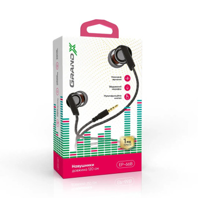 Навушники Grand-X EP-66B Black Навушники Grand-X EP-66B Black