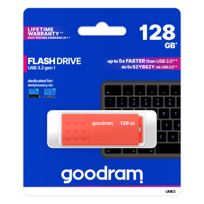 Флеш-накопичувач USB3.2 128GB Goodram UME3 Orange (UME3-1280O0R11) Флеш-накопичувач USB3.2 128GB Goodram UME3 Orange (UME3-1280O0R11)
