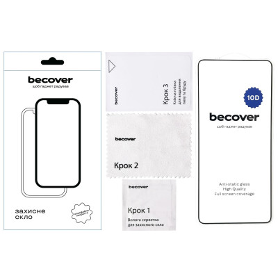 Захисне скло BeCover для Oppo Reno12 F 5G Black 10D (712739)