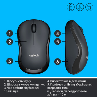 Мышь беспроводная Logitech M220 Silent Charcoal (910-004878) Мышь беспроводная Logitech M220 Silent Charcoal (910-004878)