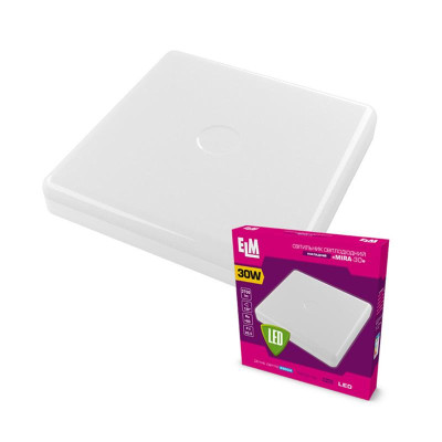 Світильник настінно-стельовий накладний світлодіодний квадратний ELM 30W 6500К MIRA IP40 26-0079 Світильник настінно-стельовий накладний світлодіодний квадратний ELM 30W 6500К MIRA IP40 26-0079