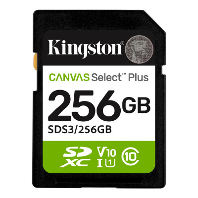 Карта пам`яті SDXC 256GB UHS-I Class 10 Kingston Canvas Select Plus R150MB/s (SDS3/256GB) Карта пам`яті SDXC 256GB UHS-I Class 10 Kingston Canvas Select Plus R150MB/s (SDS3/256GB)