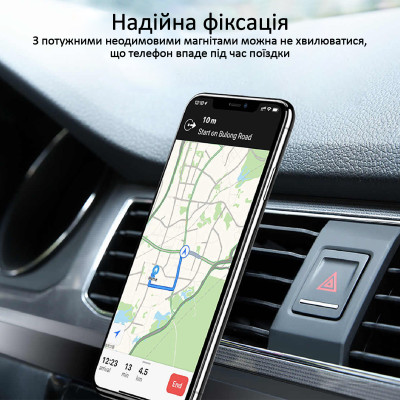 Автотримач для смартфона магнітний Promate AirGrip-3 Red Автотримач для смартфона магнітний Promate AirGrip-3 Red