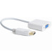 Адаптер Cablexpert DisplayPort - VGA (M/F), 0.15 м, білий (A-DPM-VGAF-02-W) пакет