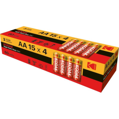 Батарейка Kodak Super Heavy Duty AA/R06 60шт/уп Батарейка Kodak Super Heavy Duty AA/R06 60шт/уп