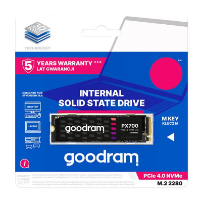 Накопичувач SSD 1TB Goodram PX700 M.2 2280 PCIe 4.0 x4 NVMe 3D NAND (SSDPR-PX700-01T-80) Накопичувач SSD 1TB Goodram PX700 M.2 2280 PCIe 4.0 x4 NVMe 3D NAND (SSDPR-PX700-01T-80)