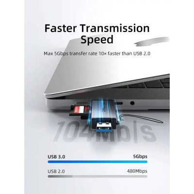Кардрідер Cabletime USB3.0 A + USB Type-C, SD/TF, 5Gbps (CD40G) Кардрідер Cabletime USB3.0 A + USB Type-C, SD/TF, 5Gbps (CD40G)