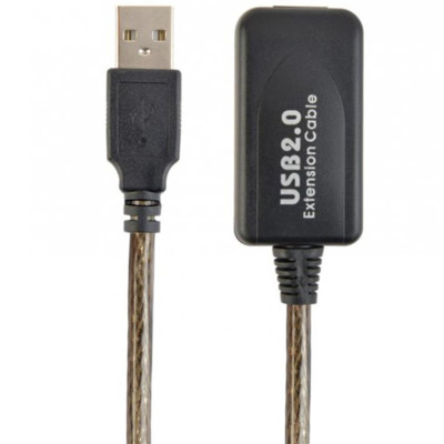 Кабель Cablexpert USB - USB V 2.0 (M/F), активний подовжувач, 10 м, чорний (UAE-01-10M) Кабель Cablexpert USB - USB V 2.0 (M/F), активний подовжувач, 10 м, чорний (UAE-01-10M)