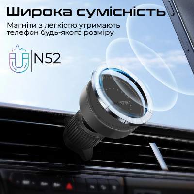 Автомобільний зарядний пристрій Promate Magdrive-r Black