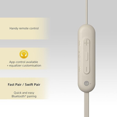 Bluetooth-гарнітура Sony WI-C100 Beige (WIC100C.CE7)