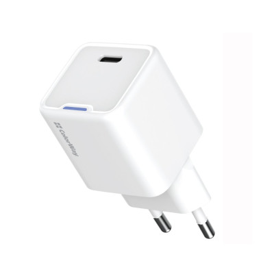 Мережевий зарядний пристрій ColorWay GaN Mini 20W PD Port PPS USB-C White (CW-CHS059PD-WT) Мережевий зарядний пристрій ColorWay GaN Mini 20W PD Port PPS USB-C White (CW-CHS059PD-WT)
