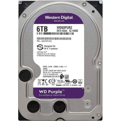 Накопичувач HDD SATA 6.0TB WD Purple 5400rpm 256MB (WD64PURZ) Накопичувач HDD SATA 6.0TB WD Purple 5400rpm 256MB (WD64PURZ)