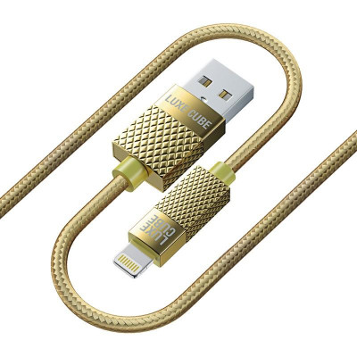 Кабель Luxe Cube Premium USB - Lightning (M/M), 1 м, золотистий (8886668686150) Кабель Luxe Cube Premium USB - Lightning (M/M), 1 м, золотистий (8886668686150)