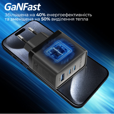 Зарядний пристрій Promate PowerPort 45W Black Зарядний пристрій Promate PowerPort 45W Black