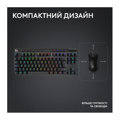 Клавiатура бездротова Logitech G PRO X TKL Lightspeed Black Tactile (920-012136) Клавiатура бездротова Logitech G PRO X TKL Lightspeed Black Tactile (920-012136)