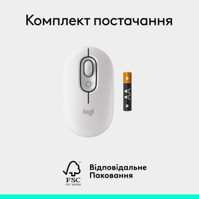 Миша бездротова Logitech Pop Mouse with Emoji Off-White (910-007411) Миша бездротова Logitech Pop Mouse with Emoji Off-White (910-007411)