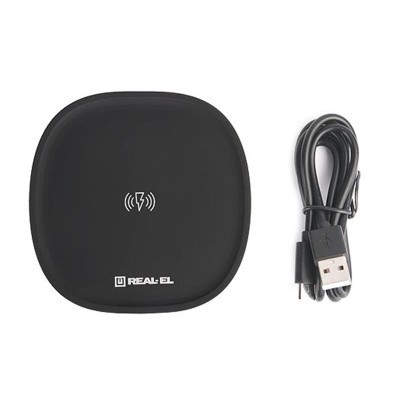 Бездротовий зарядний пристрій REAL-EL WL-740 2.4A 15W Black Бездротовий зарядний пристрій REAL-EL WL-740 2.4A 15W Black