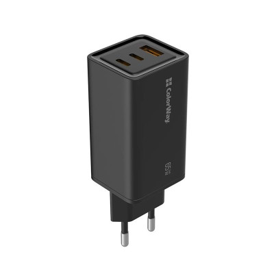 Мережевий зарядний пристрій ColorWay GaN3 Pro Power Delivery (2USB Type-C PDx3A;1USBx3A) Black (CW-CHS039PD-BK) Мережевий зарядний пристрій ColorWay GaN3 Pro Power Delivery (2USB Type-C PDx3A;1USBx3A) Black (CW-CHS039PD-BK)