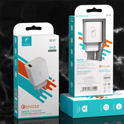 Зарядний пристрій SkyDolphin SC31 QC3.0 (1USB, 3.5A) White (SDMZP-000154) Зарядний пристрій SkyDolphin SC31 QC3.0 (1USB, 3.5A) White (SDMZP-000154)