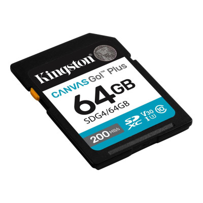 Карта пам`ятi SDXC 64GB UHS-I/U3 Class 10 Kingston Canvas Go! Plus R200/W200MB/s (SDG4/64GB) Карта пам`ятi SDXC 64GB UHS-I/U3 Class 10 Kingston Canvas Go! Plus R200/W200MB/s (SDG4/64GB)