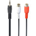 Аудіо-кабель Cablexpert 3.5 мм - 2xRCA (M/F), 0.2 м, чорний (CCA-406)