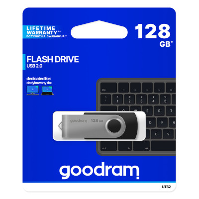 Флеш-накопичувач USB2.0 128GB Goodram UTS2 (Twister) Black (UTS2-1280K0R11) Флеш-накопичувач USB2.0 128GB Goodram UTS2 (Twister) Black (UTS2-1280K0R11)