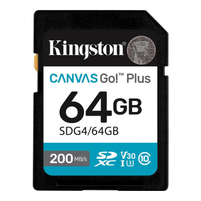 Карта пам`ятi SDXC 64GB UHS-I/U3 Class 10 Kingston Canvas Go! Plus R200/W200MB/s (SDG4/64GB) Карта пам`ятi SDXC 64GB UHS-I/U3 Class 10 Kingston Canvas Go! Plus R200/W200MB/s (SDG4/64GB)