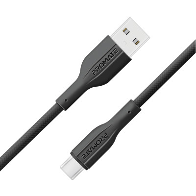 Кабель Promate xCord-AC200 USB - USB Type-C (M/M), 2 м, Black (xcord-ac200.black) Кабель Promate xCord-AC200 USB - USB Type-C (M/M), 2 м, Black (xcord-ac200.black)