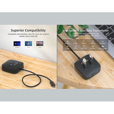 USB-хаб REAL-EL CQ-407 4 ports USB-хаб REAL-EL CQ-407 4 ports