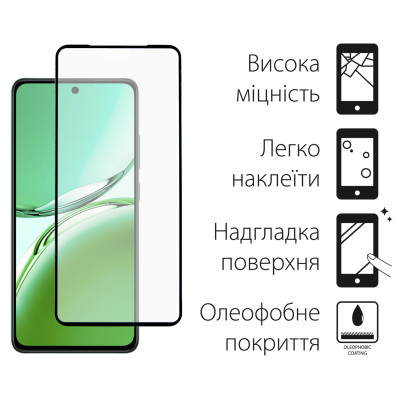 Захисне скло Dengos для Oppo Reno 12F Black Full Glue (DG-TG2P-58) 2шт Захисне скло Dengos для Oppo Reno 12F Black Full Glue (DG-TG2P-58) 2шт