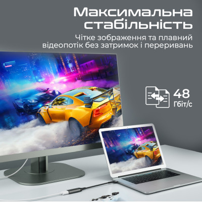 Адаптер Promate MediaLink-8K USB Type-C - HDMI (M/F) Grey Адаптер Promate MediaLink-8K USB Type-C - HDMI (M/F) Grey
