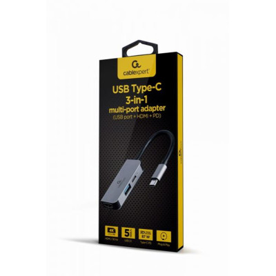 Док-станція Cablexpert USB-C 3-в-1 (A-CM-COMBO3-02) USB/HDMI/PD Док-станція Cablexpert USB-C 3-в-1 (A-CM-COMBO3-02) USB/HDMI/PD