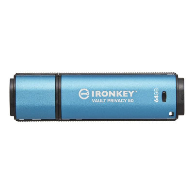 Флеш-накопичувач USB3.2 64GB Kingston IronKey Vault Privacy 50 Type-A Blue (IKVP50/64GB) Флеш-накопичувач USB3.2 64GB Kingston IronKey Vault Privacy 50 Type-A Blue (IKVP50/64GB)