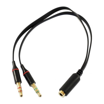 Перехідник Atcom 3.5 мм - 2х3.5 мм (F/M), 0.1 м, Black (AT17488) Перехідник Atcom 3.5 мм - 2х3.5 мм (F/M), 0.1 м, Black (AT17488)