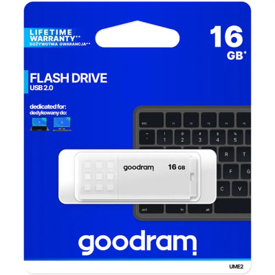Флеш-накопичувач USB2.0 16GB Goodram UME2 White (UME2-0160W0R11) Флеш-накопичувач USB2.0 16GB Goodram UME2 White (UME2-0160W0R11)