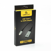 Перехідник Cablexpert USB Type-C - HDMI (M/F), 0.15 м, чорний/сріблястий (A-CM-HDMIF8K) Перехідник Cablexpert USB Type-C - HDMI (M/F), 0.15 м, чорний/сріблястий (A-CM-HDMIF8K)