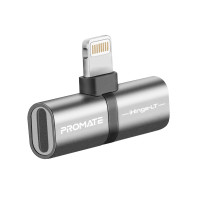 Адаптер Promate iHinge Lightning - 2хLightning (M/F) Grey Адаптер Promate iHinge Lightning - 2хLightning (M/F) Grey