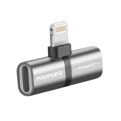 Адаптер Promate iHinge Lightning - 2хLightning (M/F) Grey Адаптер Promate iHinge Lightning - 2хLightning (M/F) Grey