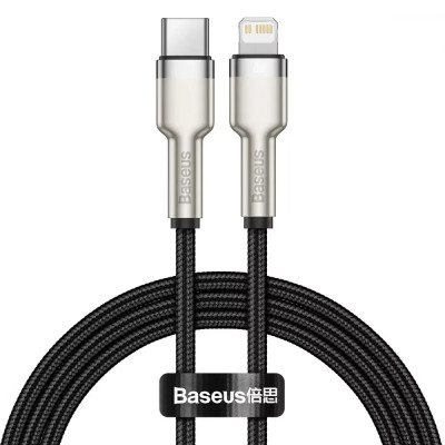 Кабель Baseus Cafule Metal USB Type-C-Lightning, 20W, 1м Black (6953156202061) Кабель Baseus Cafule Metal USB Type-C-Lightning, 20W, 1м Black (6953156202061)