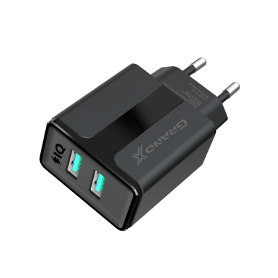 Мережевий зарядний пристрій Grand-X CH-15B (2xUSB 2.1A) Black Мережевий зарядний пристрій Grand-X CH-15B (2xUSB 2.1A) Black