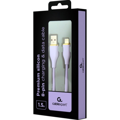 Кабель Cablexpert USB - Lightning (M/M), 2.1 A, 1.5 м, Purple (CC-USB2S-AM8PM-1.5M-P) Кабель Cablexpert USB - Lightning (M/M), 2.1 A, 1.5 м, Purple (CC-USB2S-AM8PM-1.5M-P)