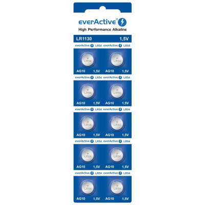 Батарейка everActive LR1130/LR54/(A)G10 BL 10шт Батарейка everActive LR1130/LR54/(A)G10 BL 10шт