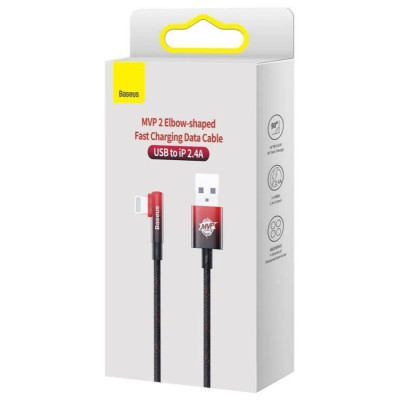 Кабель Baseus MVP 2 USB - Lightning (M/M), 2.4A, 2 м Black/Red (CAVP000120) Кабель Baseus MVP 2 USB - Lightning (M/M), 2.4A, 2 м Black/Red (CAVP000120)