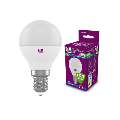 Лампа світлодіодна куля ELM 5W E14 4000K (18-0046) Лампа світлодіодна куля ELM 5W E14 4000K (18-0046)