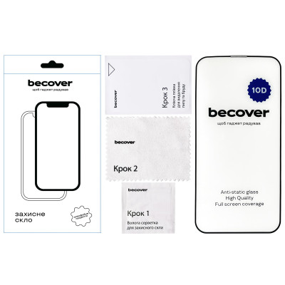 Захисне скло BeCover для Apple iPhone 14 10D Black (711325) Захисне скло BeCover для Apple iPhone 14 10D Black (711325)