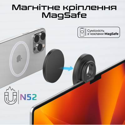 Тримач для смартфона магнітний Promate VersaMount Black Тримач для смартфона магнітний Promate VersaMount Black